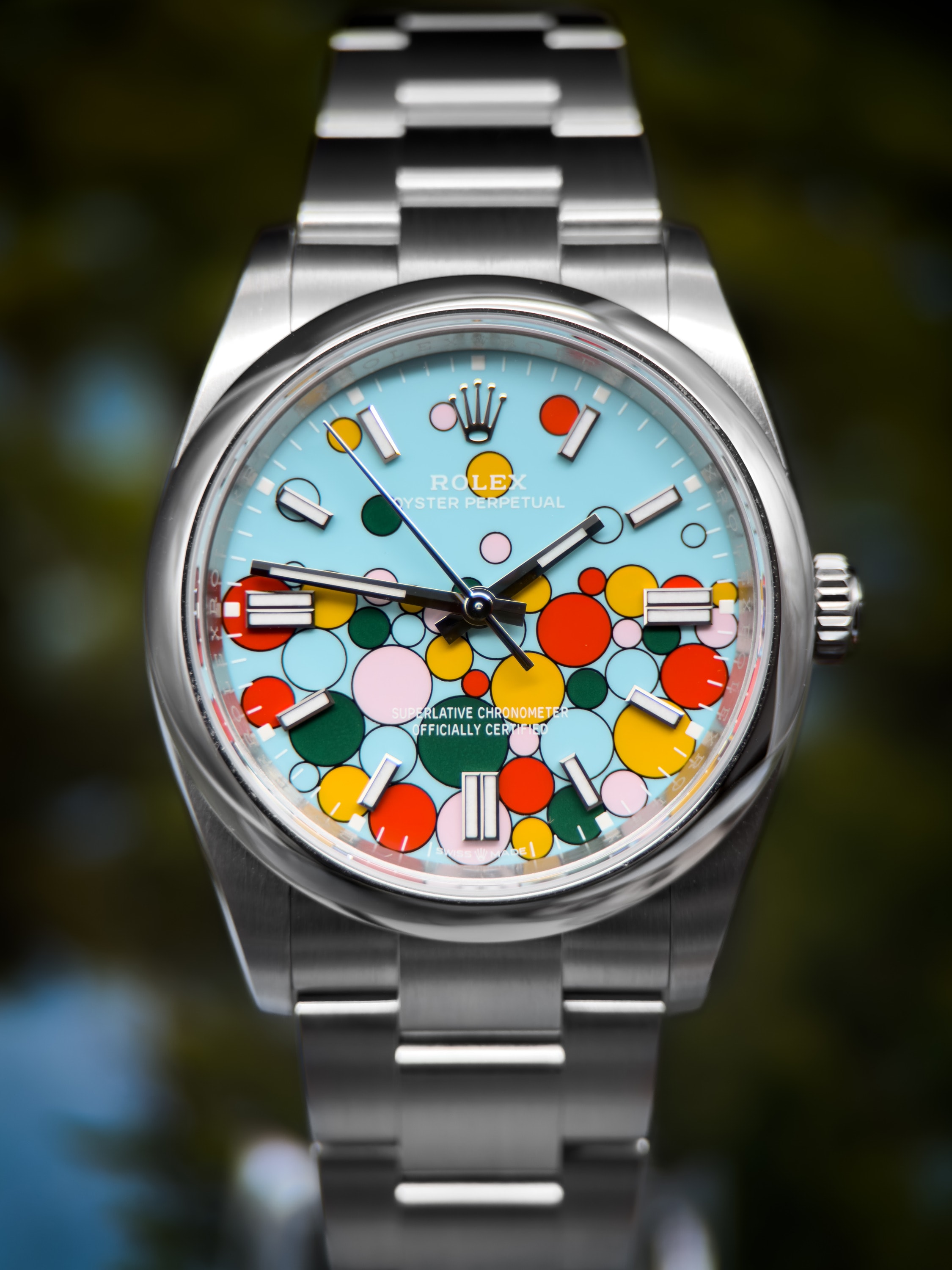 Rolex Oyster Perpetual 126000-0009, wijzerplaat turquoise